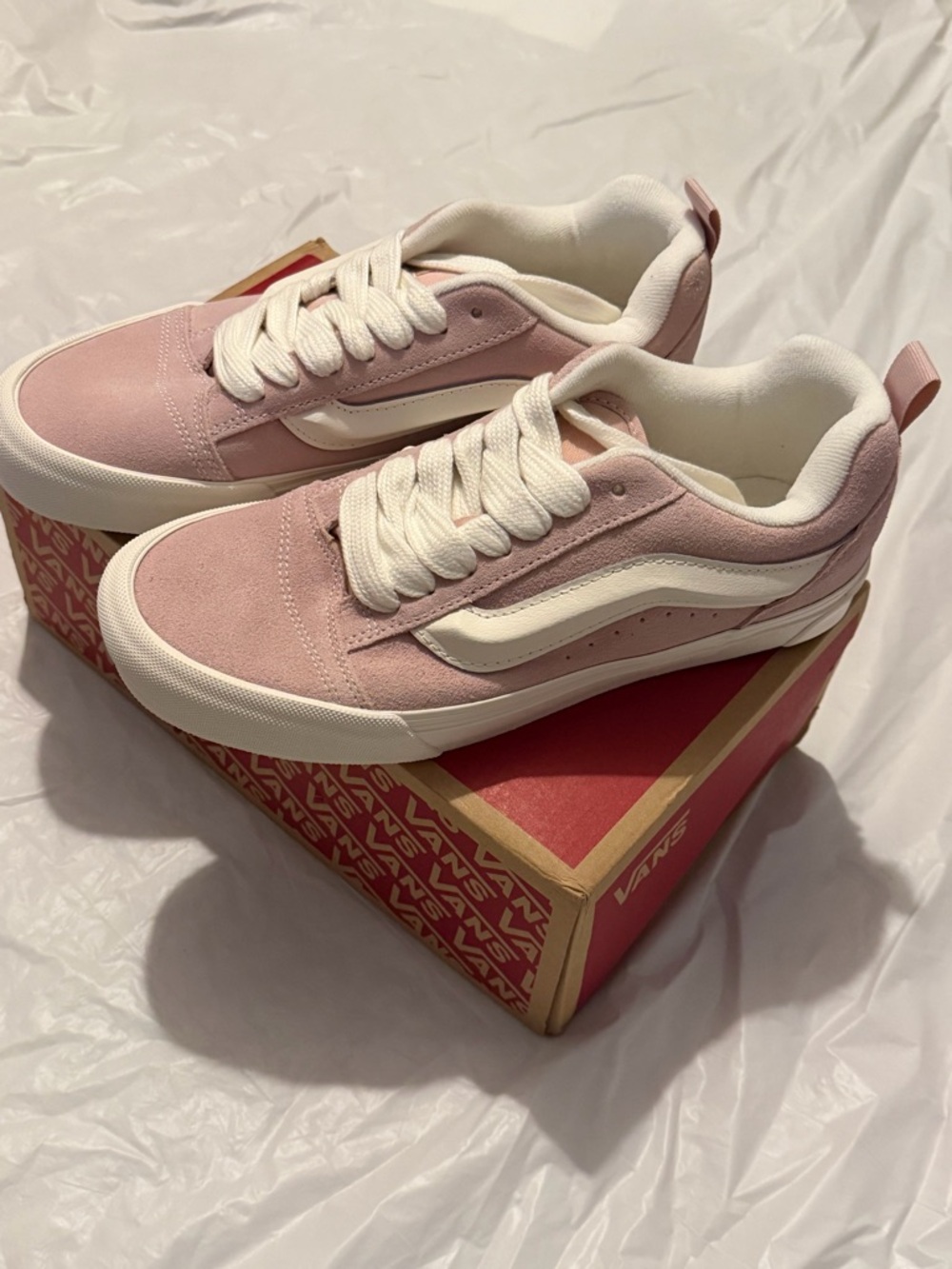VANS Knu Skool Sepia Rose VN000D2203N Pink Suede Low Top Sneakers NEW IN BOX 8.5